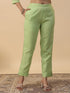 Light Green Cotton Blend Yoke Embroidered Straight Kurta Set